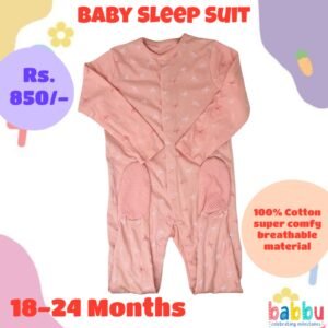 Sleep suits 18-24 Months - Pink with Bows