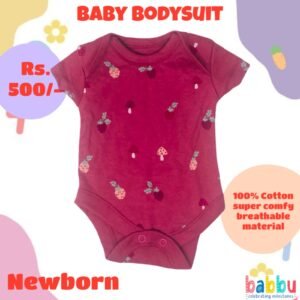 Bodysuits Newborn - Maroon with Fruits