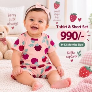 Short & T Shirt 9-12 Months - Strawberry