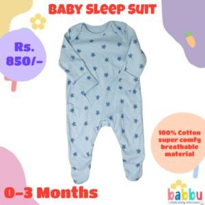 Sleep suits 0-3 Months - Blue Stars Off Shoulder