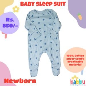 Sleep suits Newborn - Blue Stars Off Shoulder Open