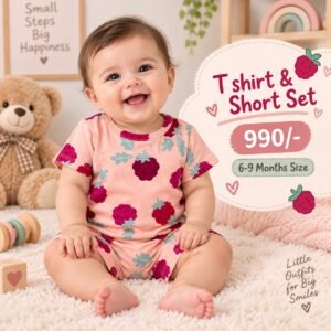 Short & T Shirt 6-9 Months - Strawberry