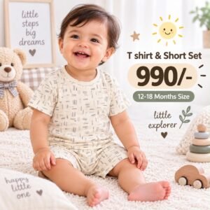 Short & T Shirt 12-18 Months - Small Stripes