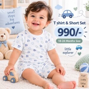 Short & T Shirt 18-24 Months - Blue Cars