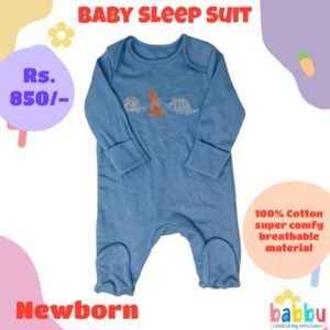 Sleep suits Newborn - Blue Three Dinos