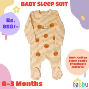 Sleep suits 0-3 Months - Pimpkin Orange Stripes