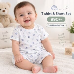 Short & T Shirt 3-6 Months - Blue Cars