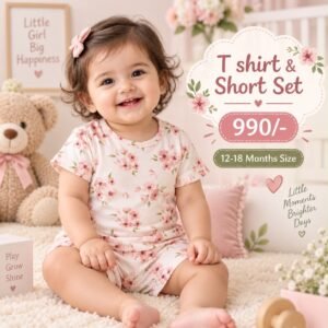 Short & T Shirt 12-18 Months - Flower Bunch