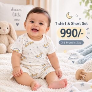 Short & T Shirt 3-6 Months - Moon and Bunny