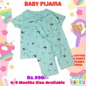 Pijamas 6-9 Months - Teal Penguin