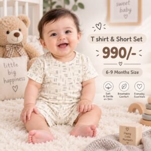 Short & T Shirt 6-9 Months - Small Stripes
