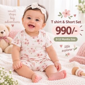 Short & T Shirt 9-12 Months - Flower Bunch