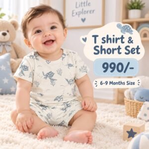 Short & T Shirt 6-9 Months - Whale