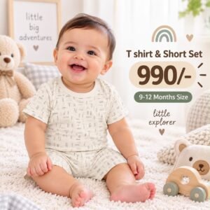 Short & T Shirt 9-12 Months - Small Stripes