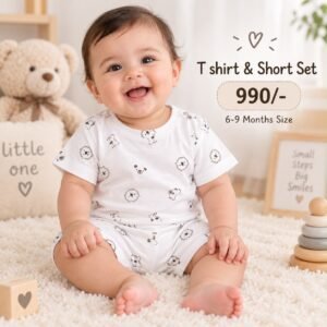 Short & T Shirt 6-9 Months - Animal Faces