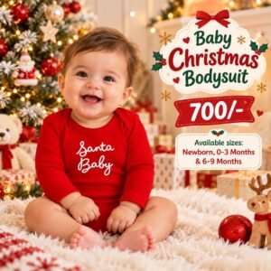 Bodysuits 0-3 Months - Red Santa Baby