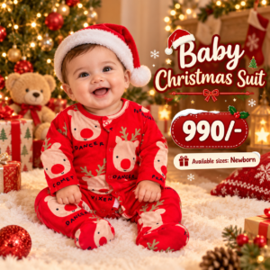 Sleep suits Newborn - Red with Raindeer