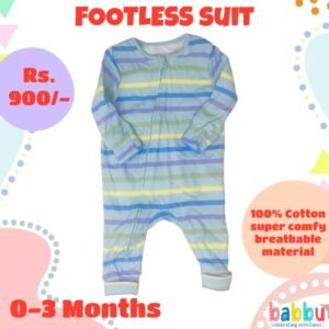 Footless suit 0-3 Months - Stripes