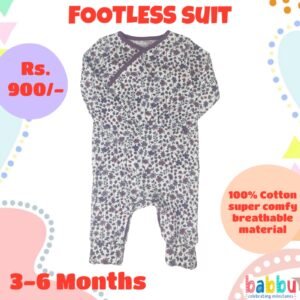 Footless suit 3-6 Months - Flowers