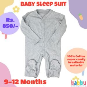 Sleep suits 9-12 Months - Plain Grey