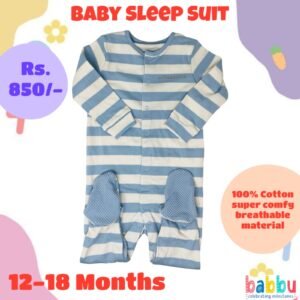 Sleep suits 12-18 Months - Blue and White Stripes