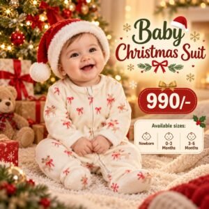 Sleep suits 3-6 Months - Raindeer with Red Bow