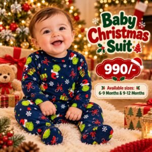 Sleep suits 6-9 Months - Blue with Grinch