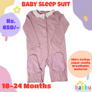 Sleep suits 18-24 Months - Pink with White Frill