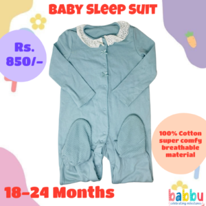 Sleep suits 18-24 Months - Green with Frill